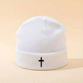 Gorro de Punto con Cruz Cristiana | Gorro de Invierno Unisex