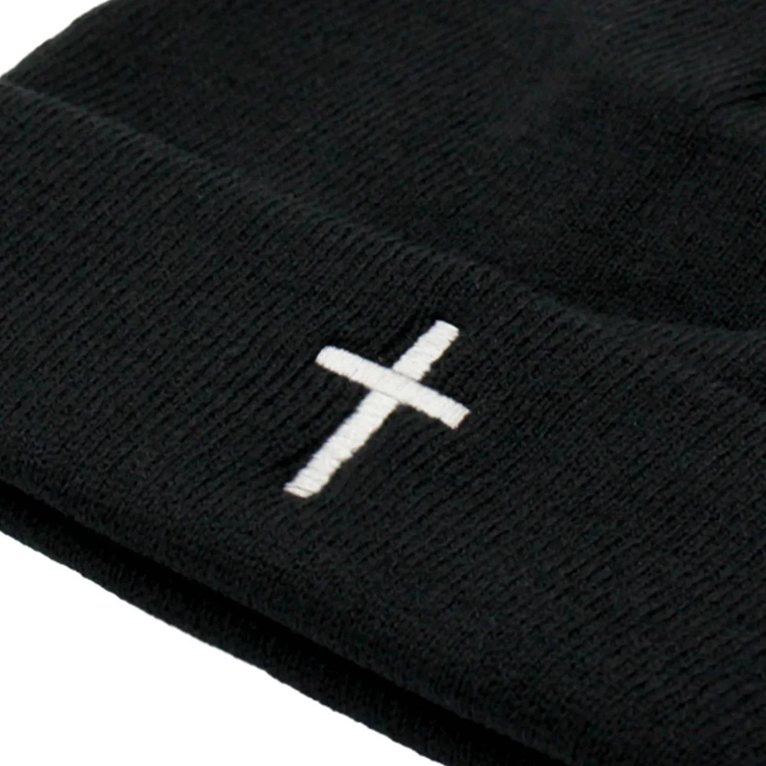 Gorro de Punto con Cruz Cristiana | Gorro de Invierno Unisex