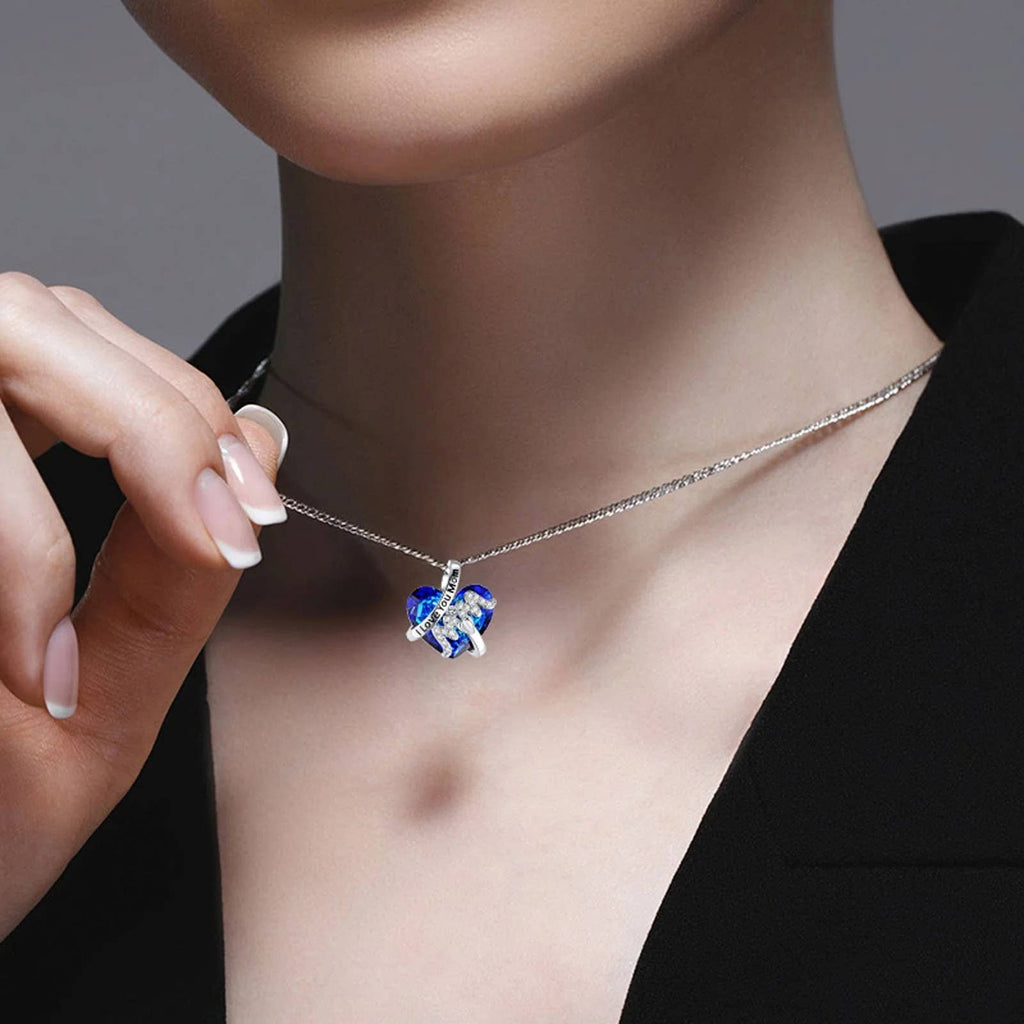 Colgante de Corazón Collar Mamá Te Quiero Mamá Joyería de Cristal